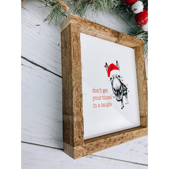 Jingle All The Way With Donkey Subway Tile Sign, Christmas Decor, Christmas Sign