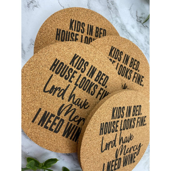 Kids In Bed House Looks Fine Coasters