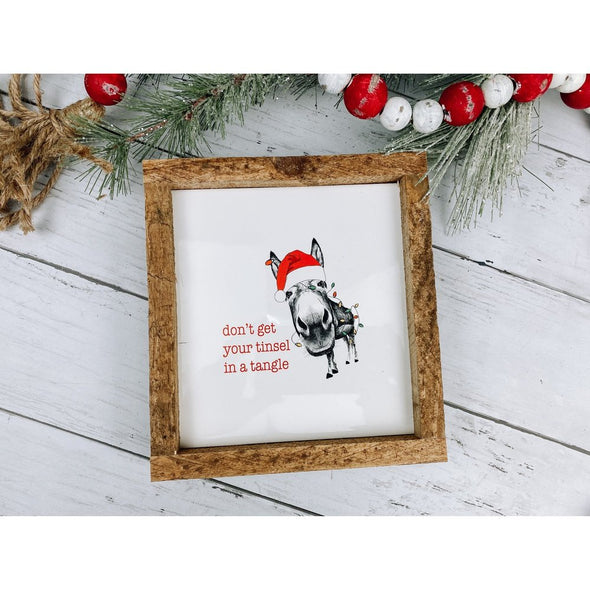 Jingle All The Way With Donkey Subway Tile Sign, Christmas Decor, Christmas Sign