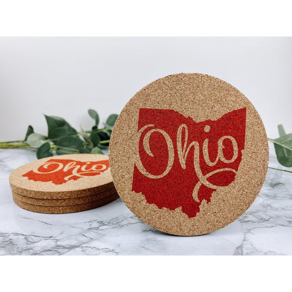 ohio decor, ohio coasters, ohio state decor, beverage coasters, drink coasters