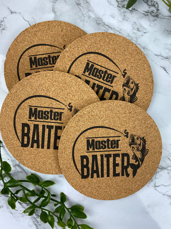Master Baiter Cork Coasters
