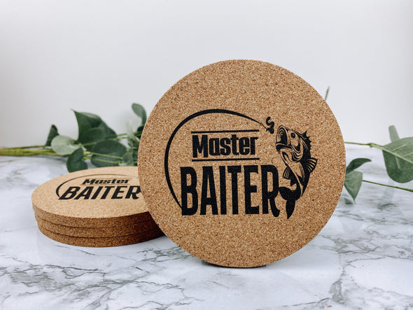 Master Baiter Cork Coasters