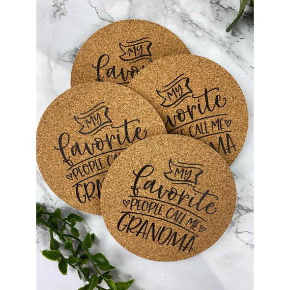 My Favorite People Call Me Grandma Cork Or Sandstone Coasters