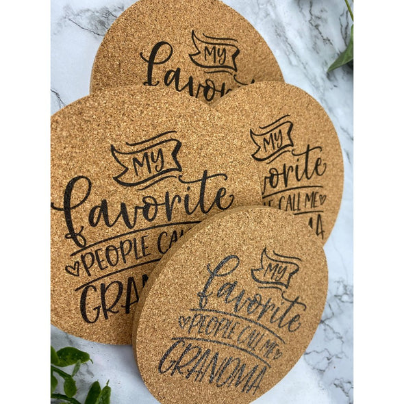 My Favorite People Call Me Grandma Cork Or Sandstone Coasters