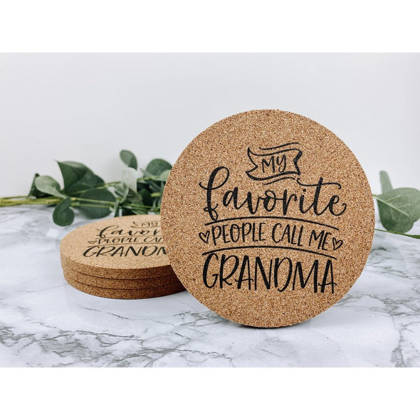my favorite people call me grandma, gift for her, grandma gift, grandma decor, drink coasters, beverage coasters, grandma coasters