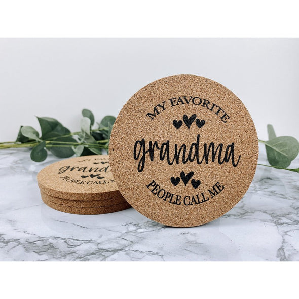 my favorite people call me grandma, grandma decor, grandma coasters, gift for her, grandma gift, drink coasters, beverage coasters