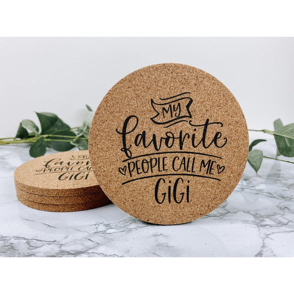 my favorite people call me gig, gigi decor, gigi gift, gigi coasters beverage coasters, drink coasters, gift for her