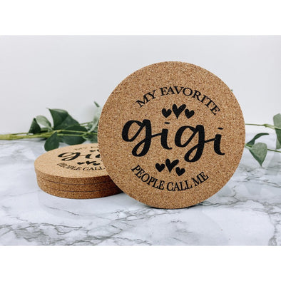 my favorite people call me gigi, gigi decor, gigi gift, gift for her gigi coasters, drink coasters, beverage coasters