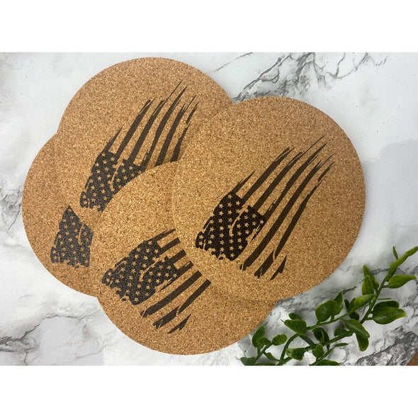 Tattered Flag Cork Or Sandstone Coasters