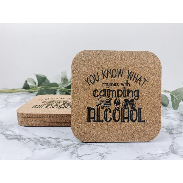 You Know What Rhymes With Alcohol, Camping Cork Or Sandstone Coasters