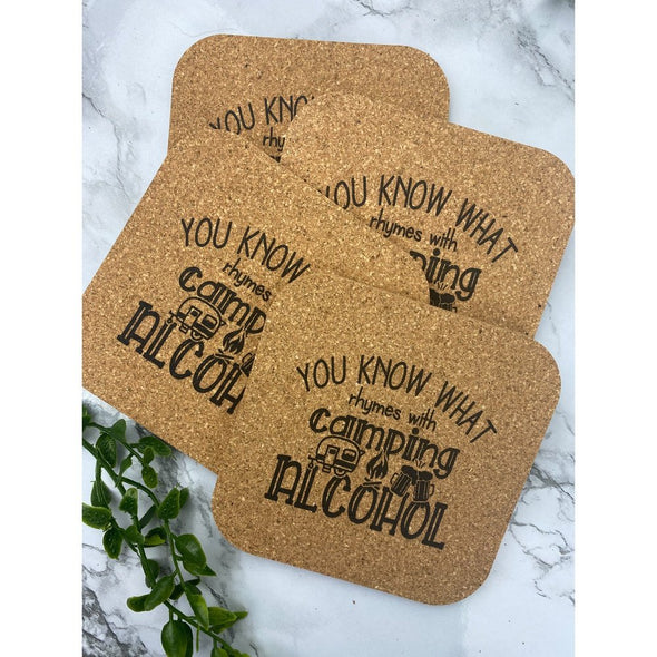 You Know What Rhymes With Alcohol, Camping Cork Or Sandstone Coasters