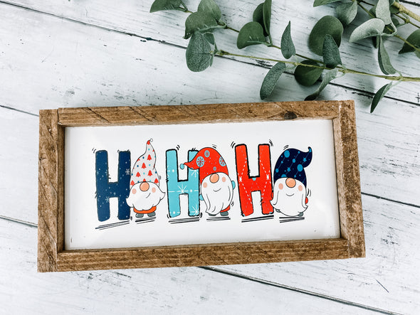 Ho Ho Ho Gnome Christmas Subway Tile Sign