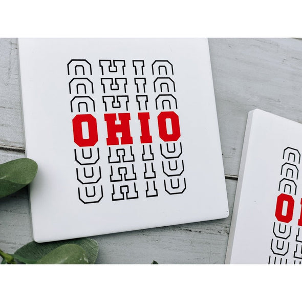 Ohio State Sandstone Coasters