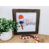 hello summer with patriotic snow cone sign