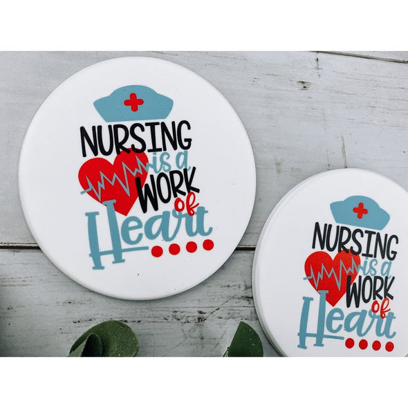 Nursing Is A Work Of Heart Sandstone Coasters