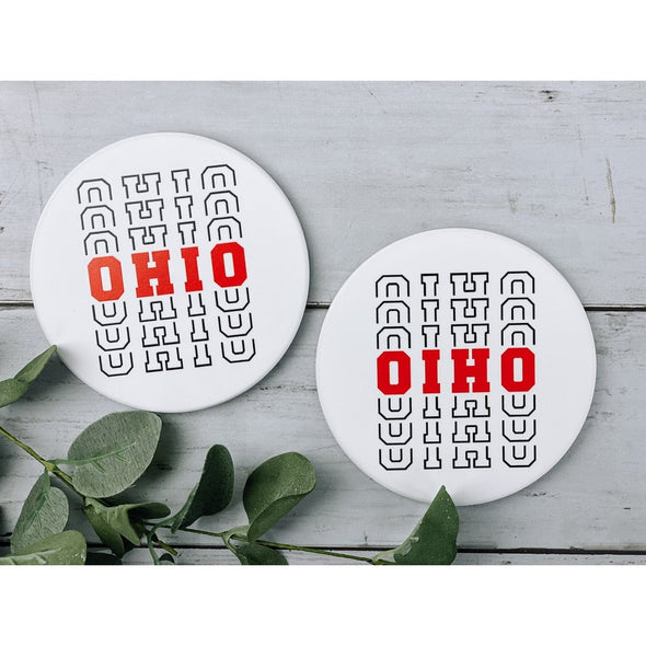 Ohio State Sandstone Coasters