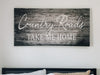 COUNTRY ROADS CANVAS SIGN
