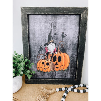 Halloween Gnome With Pumpkins Sign