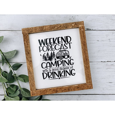 weekend forecast camping subway tile sign