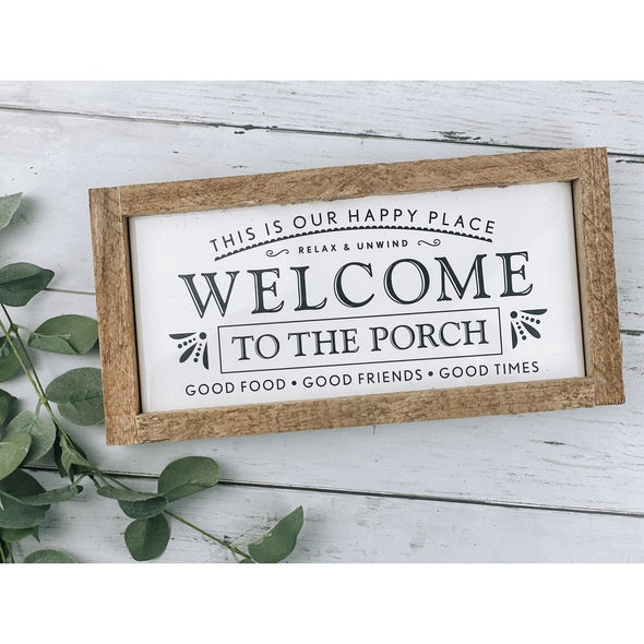 welcome to our porch subway tile sign