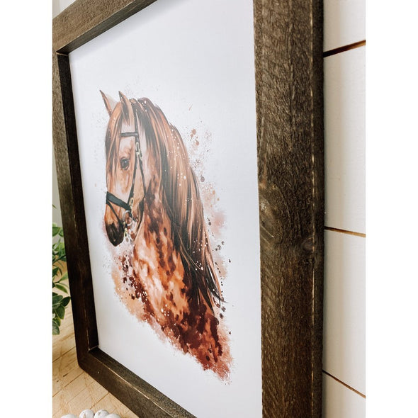 Watercolor Horse Wood Sign