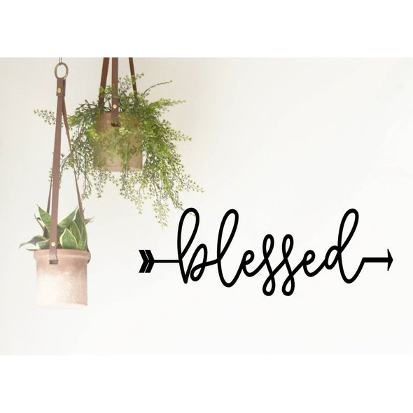Blessed Arrow Wood Cut Word (amber)