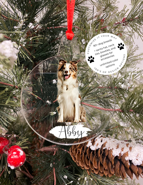 border collie custom christmas ornament