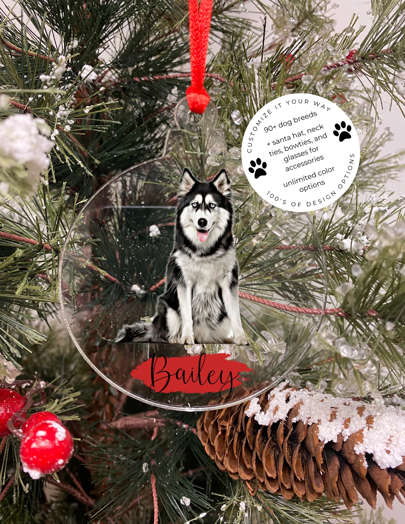 Siberian Husky Custom Christmas Ornament – WT Custom Desgins, LLC