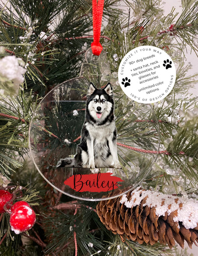 Siberian Husky Custom Christmas Ornament