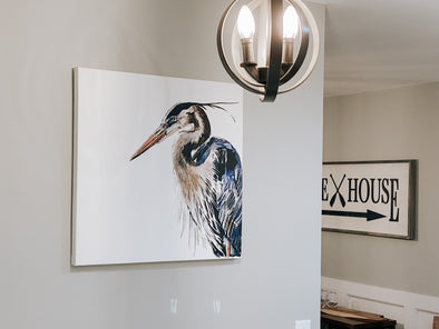 Blue Crane/Blue Heron Canvas Gallery Wrapped Sign