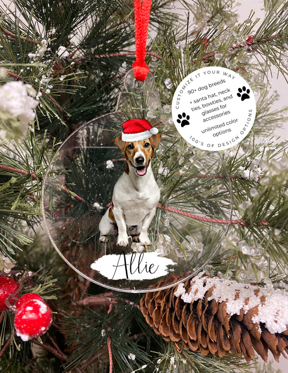 jack russell custom christmas ornament