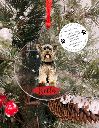 yorkshire terrier custom christmas ornament
